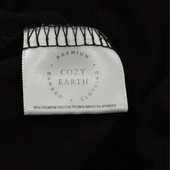 Cozy Earth Womens Black Pajama Top Short Sleeve Button-UP PJ Bamboo Size XL - Picture 7 of 8